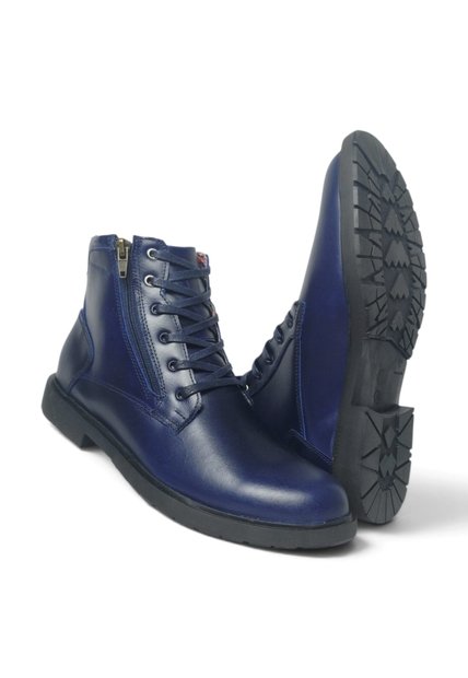 Botas En CUERO Para Hombre Marca Monserrate Ref Nogal Color Azul
