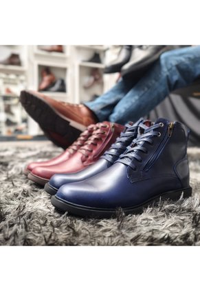 Botas En CUERO Para Hombre Marca Monserrate Ref Nogal Color Azul