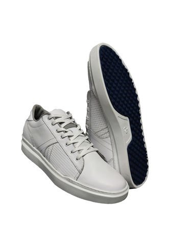 Tenis En Cuero Para Hombre Marca Monserrate Ref. Mulato Color Blanco Monserrate