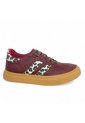 Tenis En CUERO Para Mujer Marca Moreliber Ref Urbana Color Vino-print de Monserrate