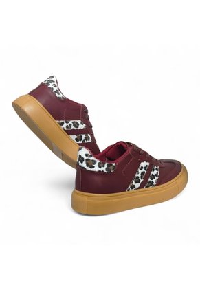 Tenis En CUERO Para Mujer Marca Moreliber Ref Urbana Color Vino-print