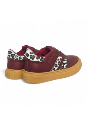 Tenis En CUERO Para Mujer Marca Moreliber Ref Urbana Color Vino-print