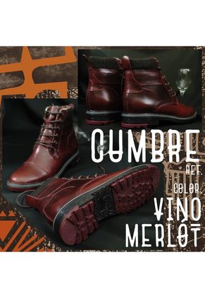 Botas En CUERO Para Hombre Color Vino Marca Monserrate Ref. Cumbre