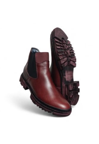 Botas En CUERO Para Hombre Color Vino Merlot Marca Monserrate Ref. Alcalá Monserrate