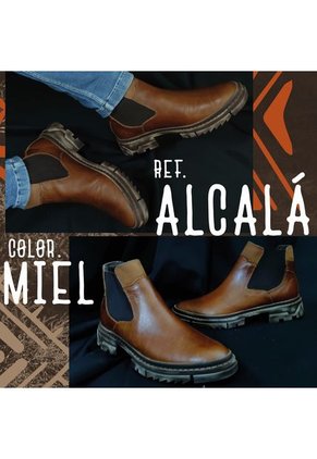 Botas En CUERO Para Hombre Color Miel Marca Monserrate Ref. Alcalá