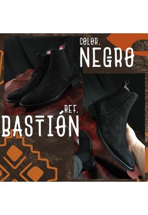 Botas En CUERO Para Hombre Color Negro Marca Monserrate Ref. Bastión