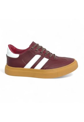 Tenis En CUERO Para Mujer Marca Moreliber Ref Urbana Color Vino-blanco