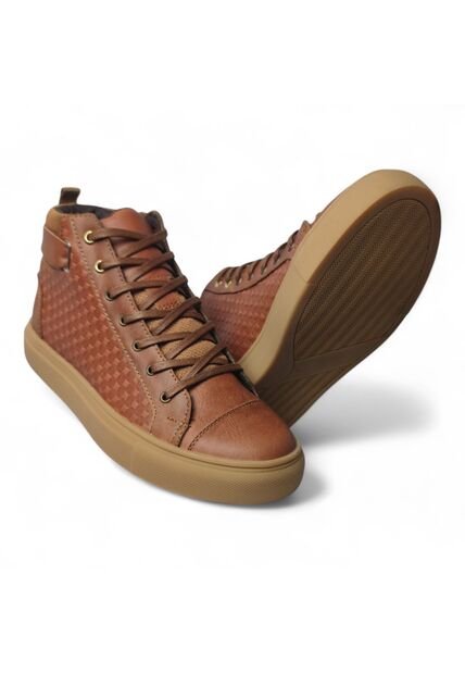 Tenis En CUERO Para Mujer Marca Moreliber Ref Prisma Color Miel