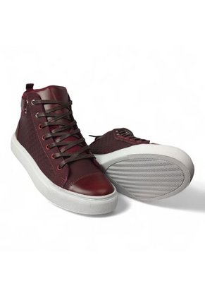 Tenis En CUERO Para Mujer Marca Moreliber Ref Prisma Color Vino