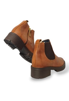 Botines De Mujer En Cuero Color Miel MoreLiber Ref. Velvet