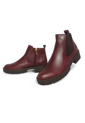 Botines De Mujer En Cuero Color Red Velvet MoreLiber Ref. Velvet