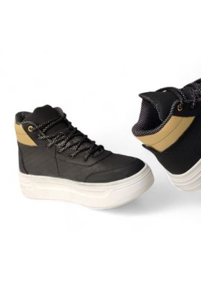 Tenis En Bota 100% CUERO Marca Monserrate Ref. Victoria Color Negro