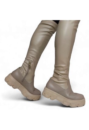 Bota De Mujer En Cuero Marca MoreLiber Ref. Nirvana Color Beige