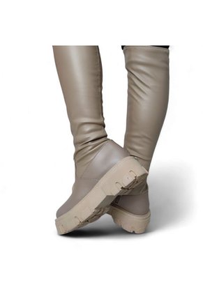 Bota De Mujer En Cuero Marca MoreLiber Ref. Nirvana Color Beige