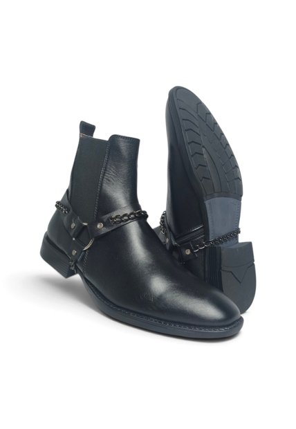 Botas En CUERO Para Hombre Marca Monserrate Ref Sinfonía Color Negro