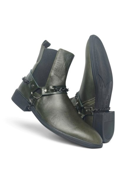 Botas En CUERO Para Hombre Marca Monserrate Ref Sinfonía Color Verde