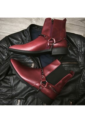 Botas En CUERO Para Hombre Marca Monserrate Ref Sinfonía Color Vino