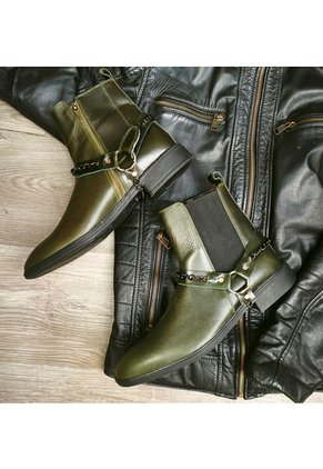Botas En CUERO Para Hombre Marca Monserrate Ref Sinfonía Color Verde