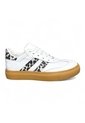 Tenis En CUERO Para Mujer Marca Moreliber Ref Urbana Color Blanco-print de Monserrate