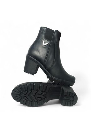 Botines De Mujer En Cuero Color Negro MoreLiber Ref. Lux
