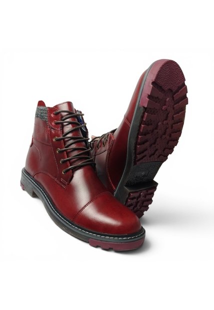 Botas En CUERO Para Hombre Color Vino Marca Monserrate Ref. Cumbre