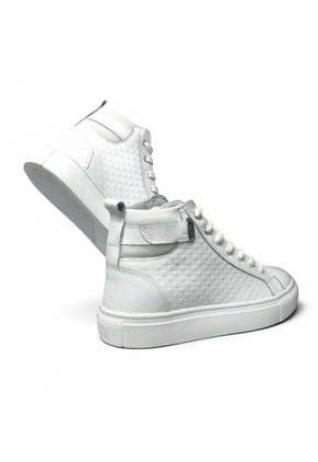 Tenis En CUERO Para Mujer Marca Moreliber Ref Prisma Color Blanco