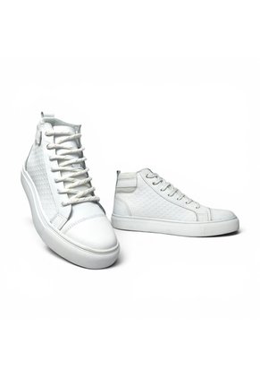Tenis En CUERO Para Mujer Marca Moreliber Ref Prisma Color Blanco