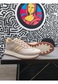 Tenis En CUERO Para Mujer Marca Moreliber Ref Elite Color Nacar-oro de Monserrate