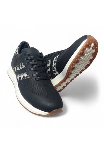 Tenis En CUERO Para Mujer Marca Moreliber Ref Elite Color Negro-print Monserrate