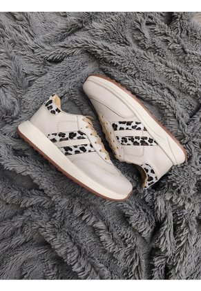 Tenis En CUERO Para Mujer Marca Moreliber Ref Elite Color Nacar-beige