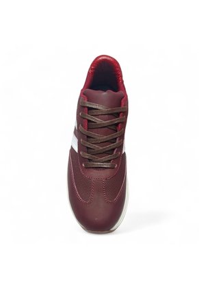 Tenis En CUERO Para Mujer Marca Moreliber Ref Elite Color Vino-Blanco