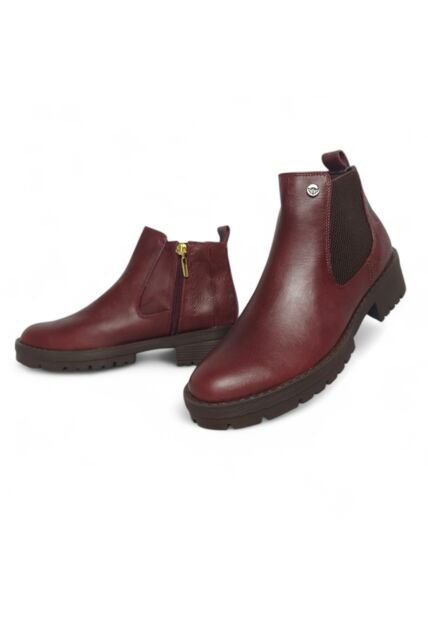 Botines De Mujer En Cuero Color Red Velvet MoreLiber Ref. Velvet