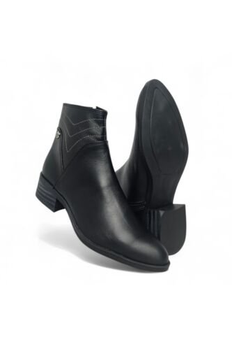 Botines De Mujer En Cuero Color Negro MoreLiber Ref. Diva Monserrate