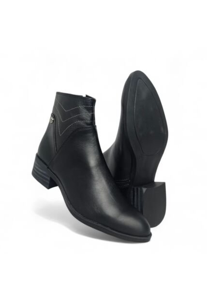 Botines De Mujer En Cuero Color Negro MoreLiber Ref. Diva