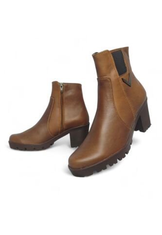 Botines De Mujer En Cuero Color Marron MoreLiber Ref. Lux Monserrate