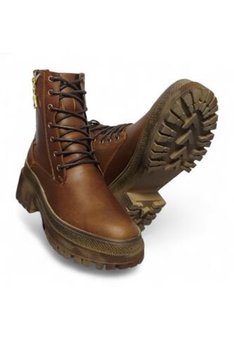 Bota De Mujer En Cuero Color Marron MoreLiber Ref. Brava Monserrate