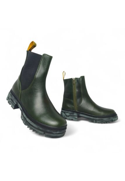 Botines De Mujer En Cuero Color Verde MoreLiber Ref. Genesis