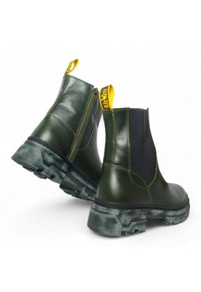 Botines De Mujer En Cuero Color Verde MoreLiber Ref. Genesis