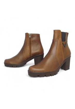 Botines De Mujer En Cuero Color Marron MoreLiber Ref. Lux