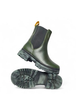 Botines De Mujer En Cuero Color Verde MoreLiber Ref. Genesis