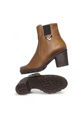 Botines De Mujer En Cuero Color Marron MoreLiber Ref. Lux