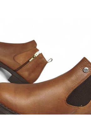 Botines De Mujer En Cuero Color Miel MoreLiber Ref. Velvet