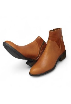 Botines De Mujer En Cuero Color Miel MoreLiber Ref. Diva