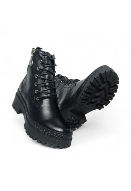 Bota De Mujer En Cuero Color Negro MoreLiber Ref. Brava