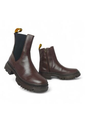 Botines De Mujer En Cuero Color Café MoreLiber Ref. Genesis Monserrate