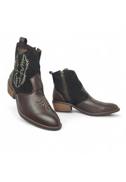 Botines De Mujer En Cuero Color Café MoreLiber Ref. Legado