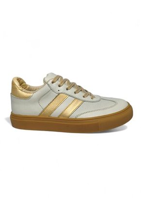 Tenis En CUERO Para Mujer Marca Moreliber Ref Urbana Color Nacar-oro