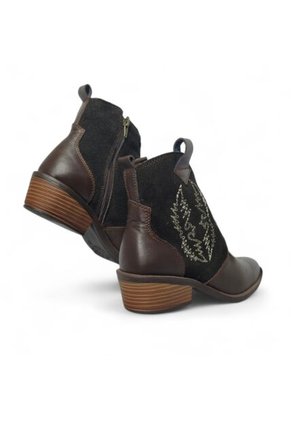 Botines De Mujer En Cuero Color Café MoreLiber Ref. Legado