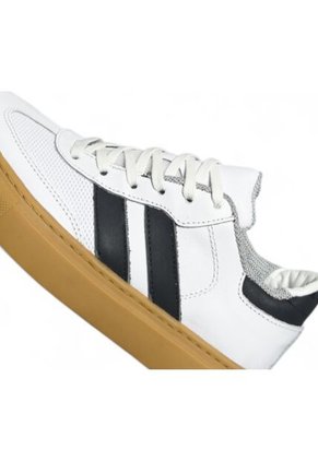 Tenis En CUERO Para Mujer Marca Moreliber Ref Urbana Color Blanco-negro