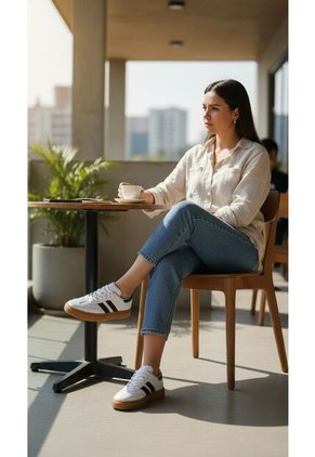 Tenis En CUERO Para Mujer Marca Moreliber Ref Urbana Color Blanco-negro